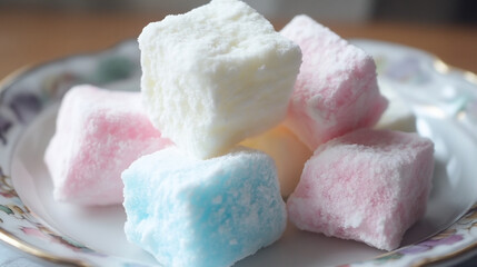 Colorful cubed candy