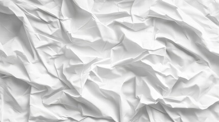Fototapeta premium Crumpled White Cotton Fabric with Light Shadow and Texture Detail