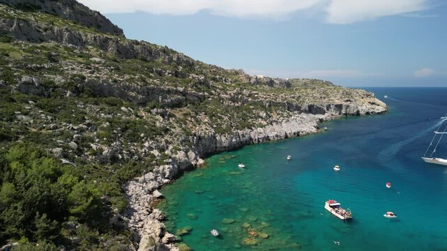 Piękna zatoka na Rodos - Grecja z drona
