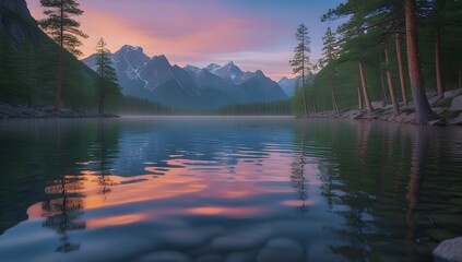 sunrise over the lake