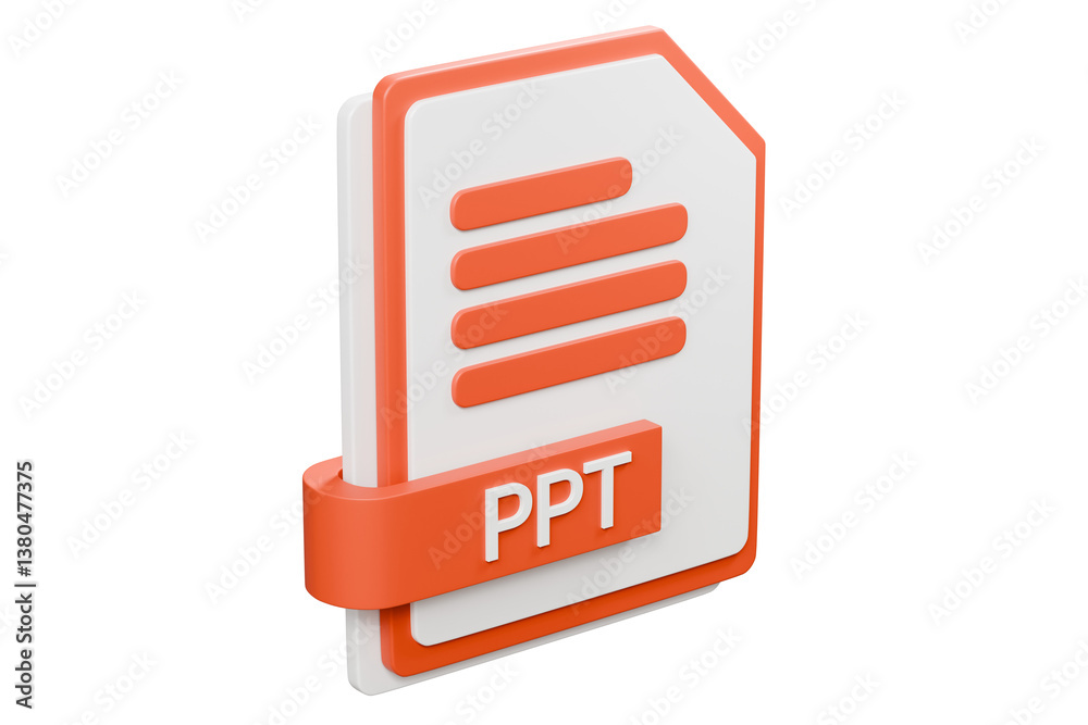 Poster 3d file folder document ppt icon. minimal word ppt presentation document icon. document form. busine