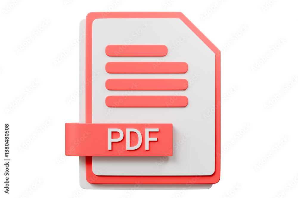 Aufkleber 3d file folder document pdf icon. minimal word pdf sheet presentation document icon. document form. 