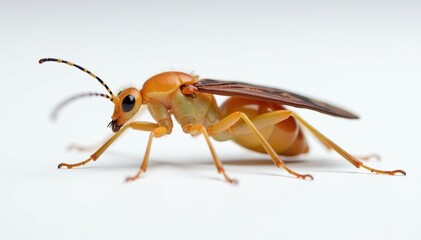 Fototapeta premium Close-up of single insect on white background, element, closeup, crawly