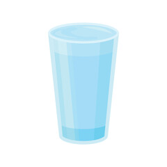 Drinking water vector illustration on white background. A glass of water.