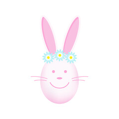Easter rabbit, Easter Bunny. Easter egg. Vector illustration. PNG with transparent background.