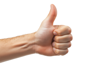 Real Hand Giving a Thumbs Up– Isolated on Transparent Background