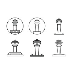 Air Traffic Control Tower Icon – Vector Graphic for Aviation & Airport Illustrations
