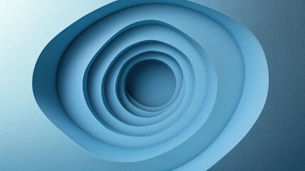 Obraz premium Abstract Blue Concentric Circles: A Study in Depth and Form