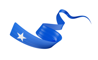 3d Flag Of Somalia 3d Shiny Waving Somalia Ribbon Flag 3d Illustration