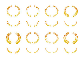 ゴージャスな金の月桂冠イラストセット
