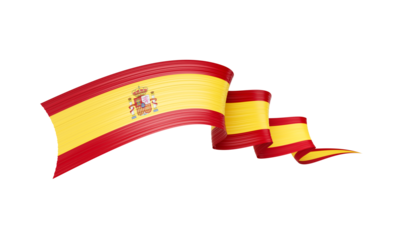 3d Flag Of Spain 3d Shiny Waving Twisted Ribbon Flag 3d Illustration