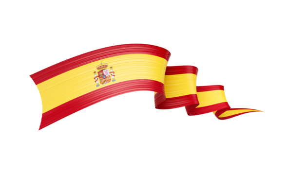 3d Flag Of Spain 3d Shiny Waving Twisted Ribbon Flag 3d Illustration