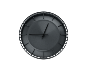 A Modern Charcoal Black Wall Clock Twelve Forty Five 12 45 For Modern Interiors 3D Illustration