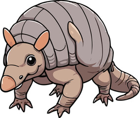 Fototapeta premium cartoon a illustrator vector Armadillo with a white backround
