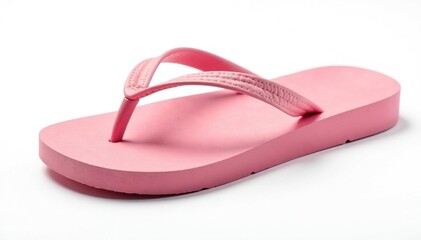 A single, isolated flip-flop on pure white background , flip-flop, footwear, plastic