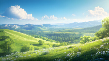 Naklejka premium Expansive Horizon: Nature's Infinite Canvas Under a Pristine Sky