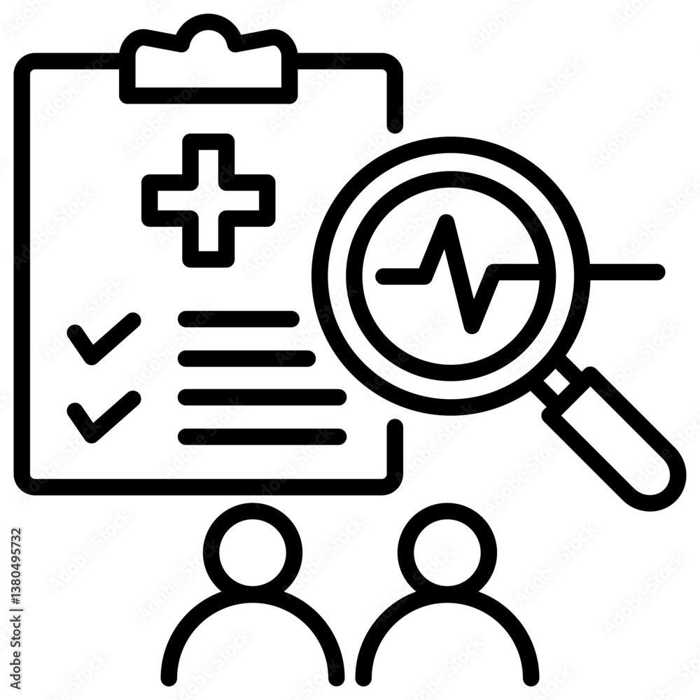 Poster monitoring line icon