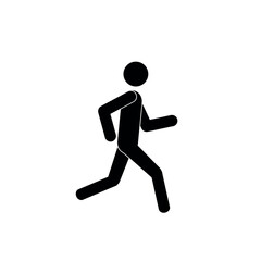 man running, pictogram of a human figure, world running day, flat vector illustration on a white background, healthy lifestyle
