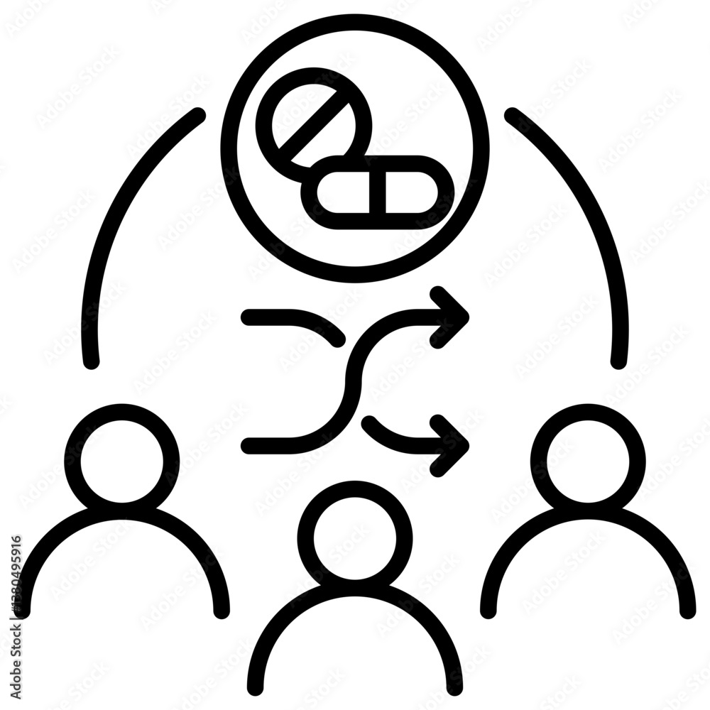 Poster randomize line icon