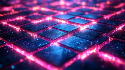 Glowing tile grid