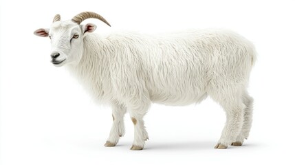 Fototapeta premium Magnificent White Goat Portrait