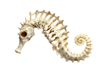 Detailed Sea Horse Skeleton Display