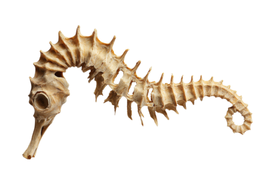 Detailed Fossil Sea Horse Skeleton