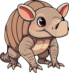 Fototapeta premium cartoon a illustrator vector Armadillo with a white backround