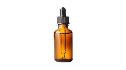 Naklejka premium dark amber glass dropper bottle with elegant design, perfect for essential oils and skincare