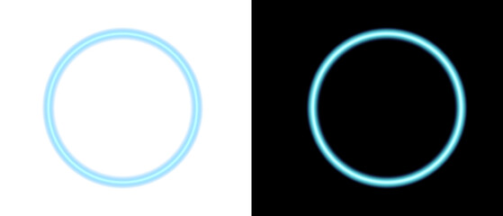 Glowing Neon Circle Frame with Futuristic Blue Light Effect