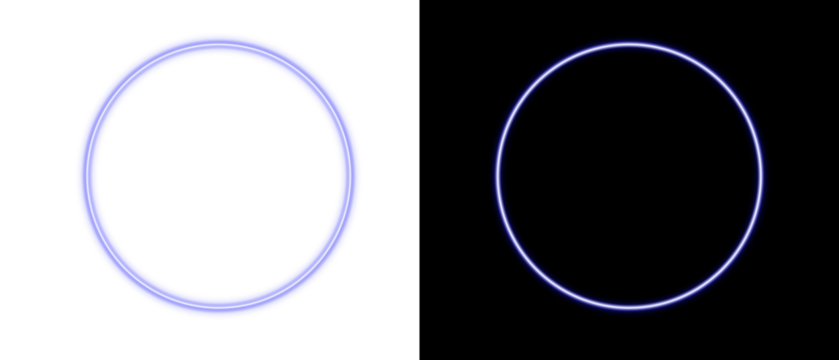 Neon Circle Frame with Glowing Light Effect