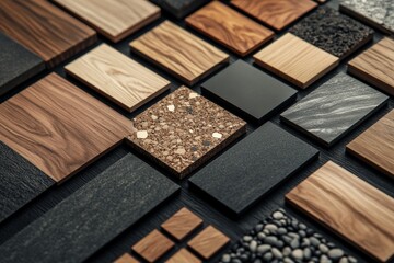 Fototapeta premium Creative display of various flooring options showcasing unique textures Generative AI