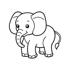 Adorable Baby Elephant - Cute and Playful Coloring Page