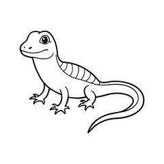 Cute Cartoon Lizard - Fun and Friendly Coloring Page