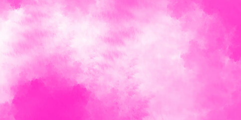 Pink and white background with cloud grunge texture. cloudy in sunshine calm bright winter air background Pink sky with fluffy clouds. Abstract pink smoke transparent effect overlay brush painted art.