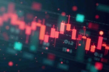 Fototapeta premium Abstract blurred financial background with currency symbols , global, abstract, economic