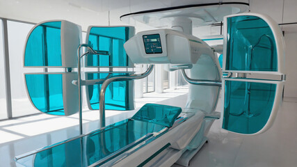Modern medical imaging equipment in a bright, clean facility