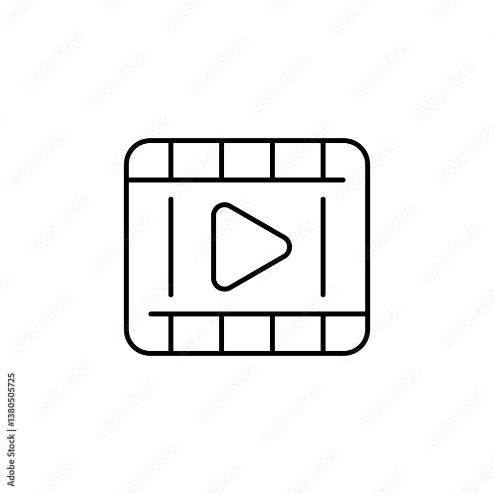 Wall mural media player vector icon. media player symbol. video player outline vector icon