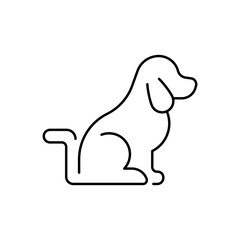 Dog vector icon. Dog, pet symbol. Dog outline vector icon