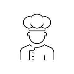 Chef vector icon. Kitchen chef symbol. Chef outline vector icon