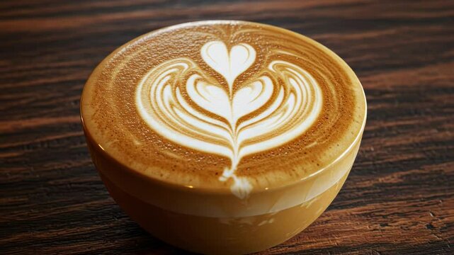 heart shaped coffee cup with choco granule