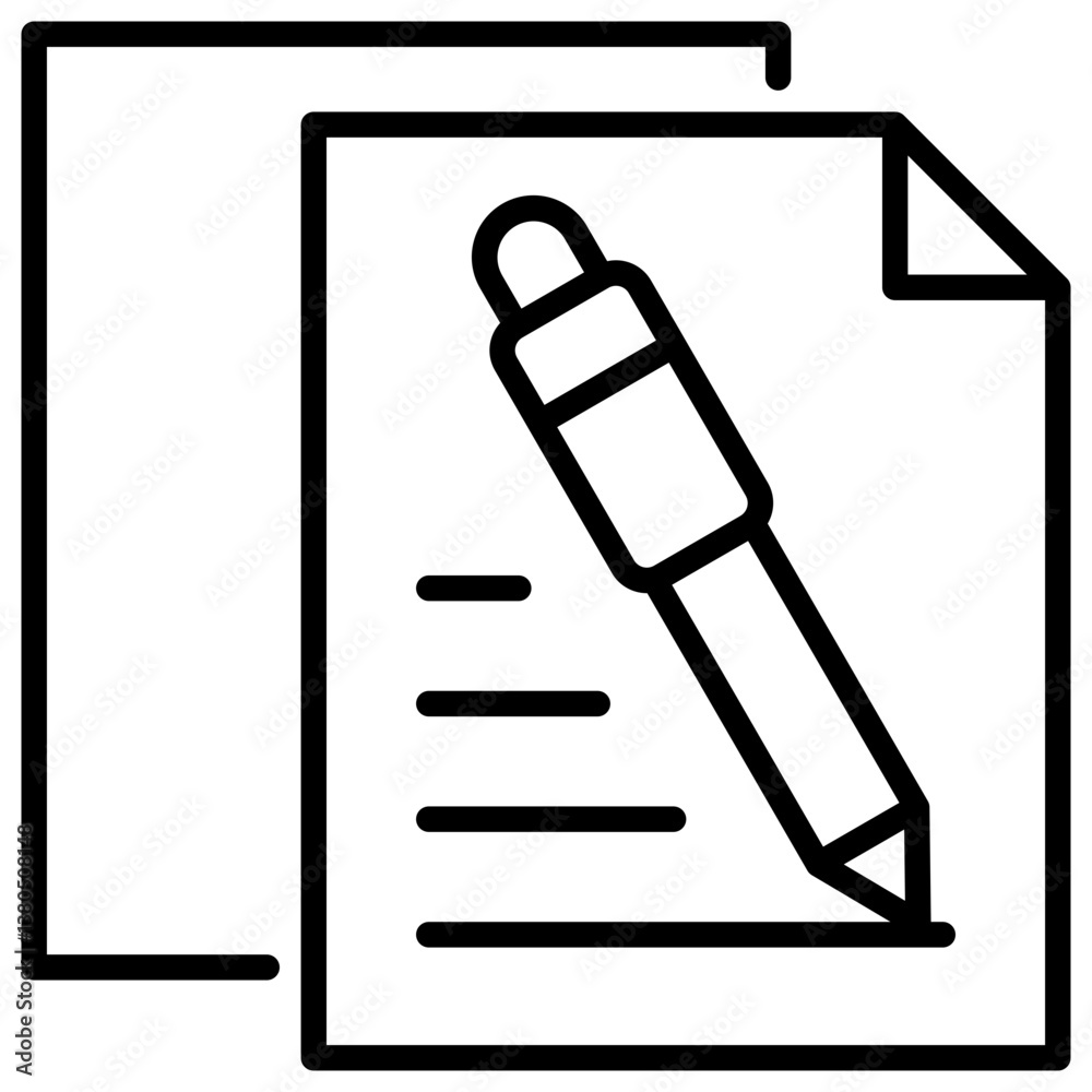 Poster edit document line icon