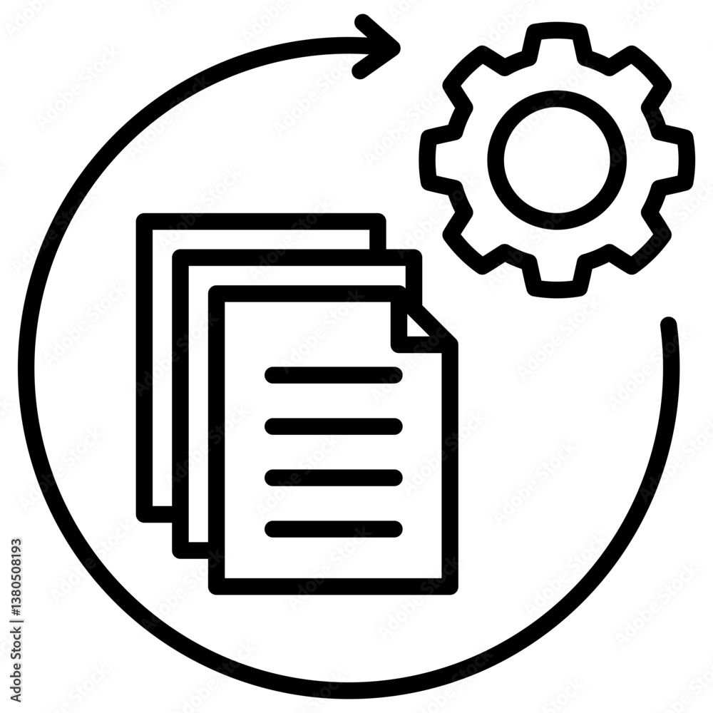 Aufkleber batch processing line icon
