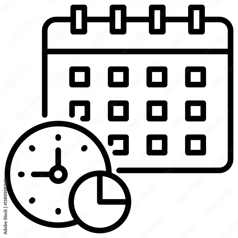 Poster Time Allocation Line Icon