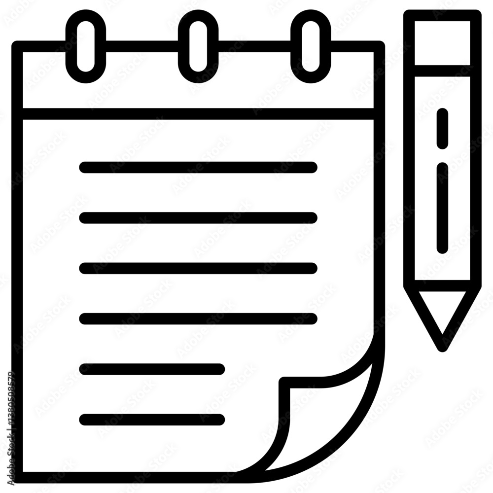 Aufkleber notes line icon