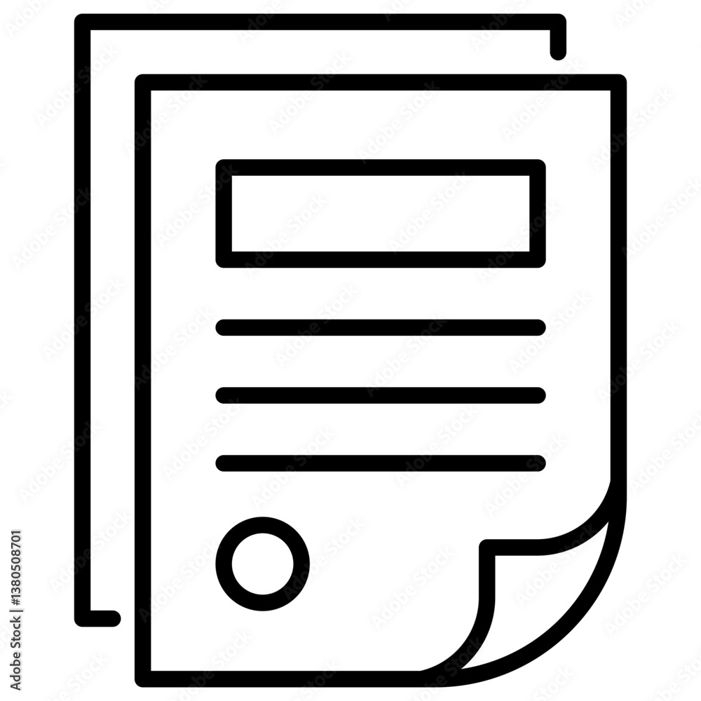 Poster document line icon