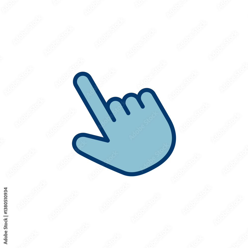 Poster hand cursor icon vector isolated on white background. hand click icon. finger pointer vector