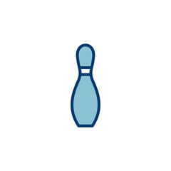 Bowling game Pin Icon vector isolated on white background. Bowling icon, ball and pin