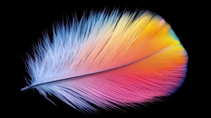 A stunning abstract digital artwork of a peacock feather, with multiple layers of vibrant colors like orange, yellow, green, blue, and purple.