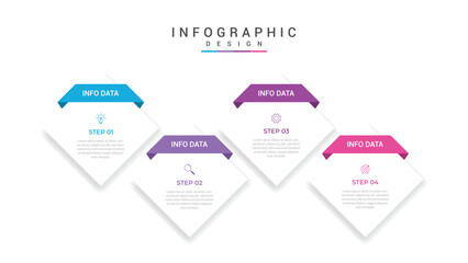 Vector Infographic label design template with icons and 4 options or steps. Can be used for process diagram, presentations, workflow layout, banner, flow chart, info graph